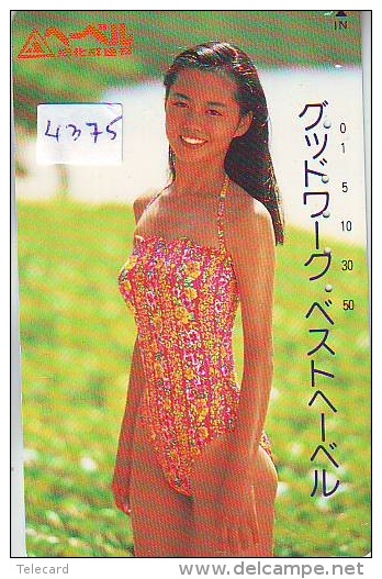 Télécarte Japon EROTIQUE (4375) ACTRESS * EROTIC  Japan PHONECARD EROTIK * BIKINI GIRL * BATHCLOTHES * FEMME * SEXY LADY - Moda