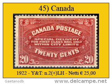 Canada-0045 - 1922 - Y&T: N.2 (+) LH - - Exprès