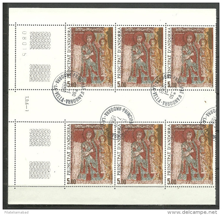 ANDORRA- CORREO FRANCES 6 SELLOS  MATASELLADOS.  M. ABAD Nº 344 (C.H.C.06.14) - Blocs-feuillets