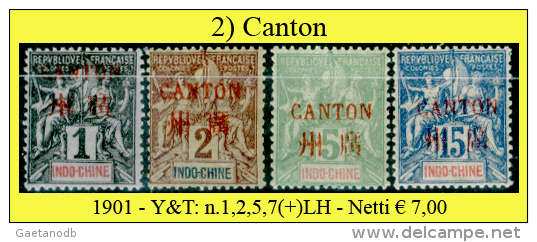 Canton-002 - 1901 Y&T: N.1,2,5,7 (+) LH - - Nuovi