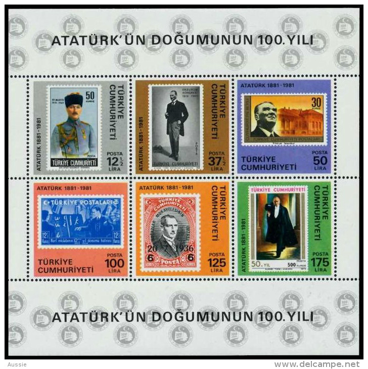 Turquie Turkije 1981 Bloc 21 *** MNH Cote 22,50 Euro Atatürk - Blocks & Kleinbögen