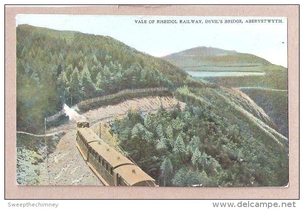 Postcard Vale Of Rheidol Aberystwyth Narrow Gauge Railway Steam Train DEVILS BRIDGE EVANS SERIES UNUSED - Cardiganshire