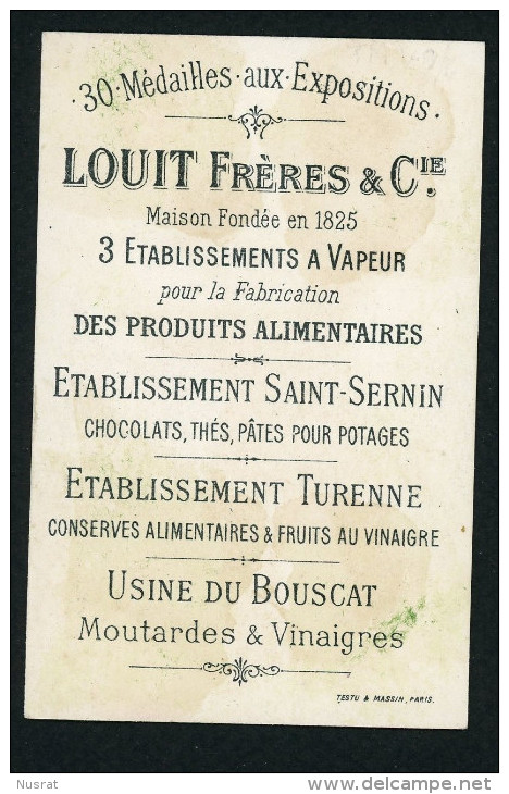 Chocolat Louit, Chromo Lith. Testu & Massin, écolier, Vivent Les Vacances, School Boy Celebrating Holidays - Louit