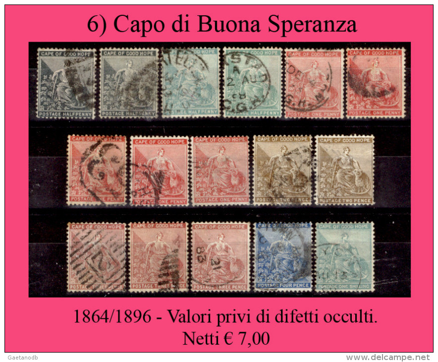 Capo-di-Buona-Speranza-006 - 1864/1896 - Valori Privi Di Difetti Occulti. - Cap De Bonne Espérance (1853-1904)