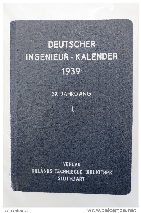 "Deutscher Ingenieur-Kalender 1939" Band 1-3 (I, II, III) - Kalenders