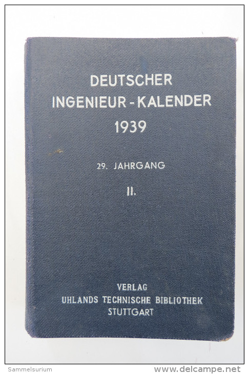 "Deutscher Ingenieur-Kalender 1939" Band 1-3 (I, II, III) - Calendriers