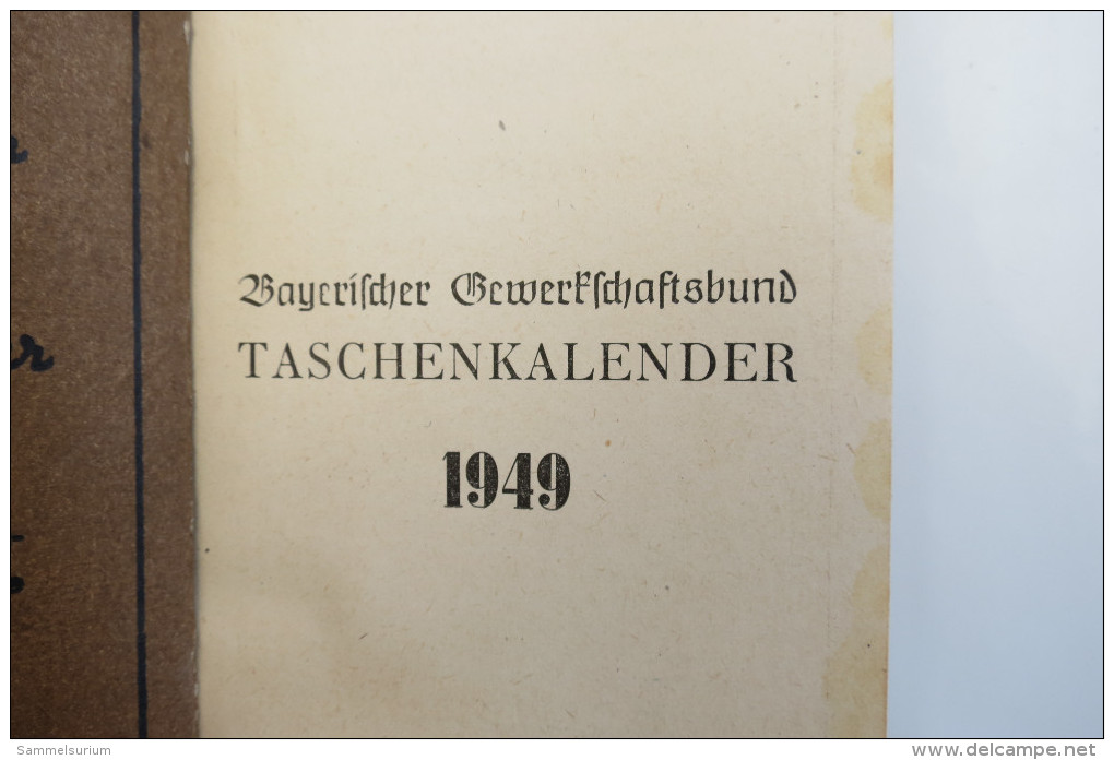 "Taschenkalender 1949" Bayerischer Gewerkschaftsbund - Calendars