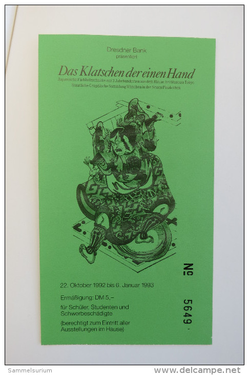 "Das Klatschen Der Einen Hand" Japanische Farbholzschnitte Aus 3 Jahrhunderten, Neue Pinakothek München 1992 - Cataloghi