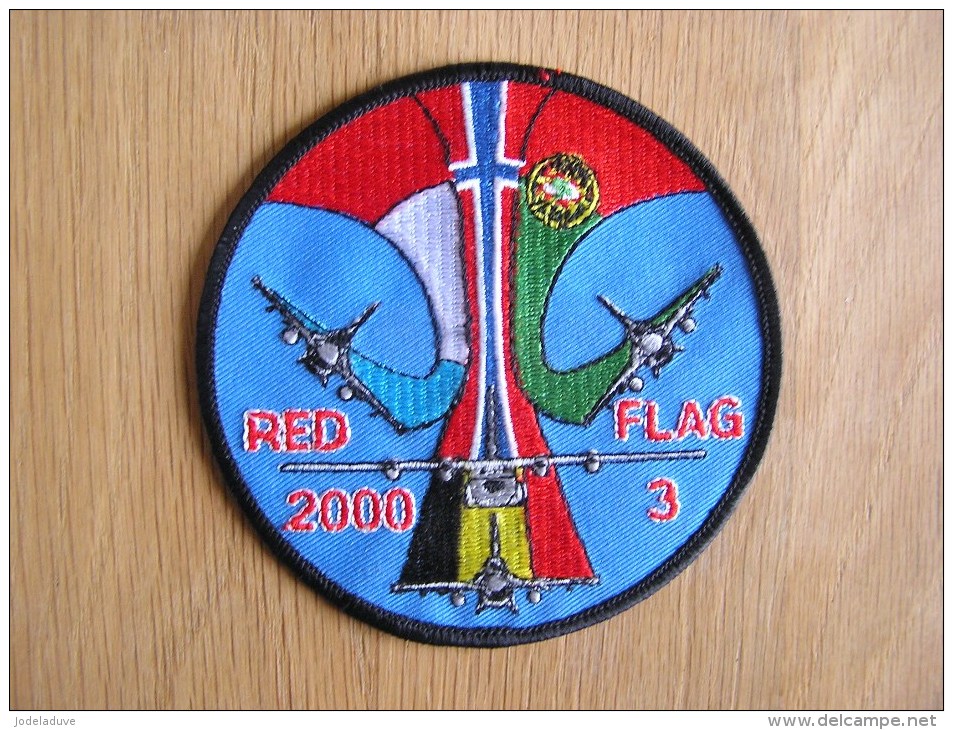 RED FLAG 2000 / 3 USA Exercice Belgian Air Force F-16 Falcon  ECUSSON PATCH BADGE Armée Avion Aviation - Ecussons Tissu