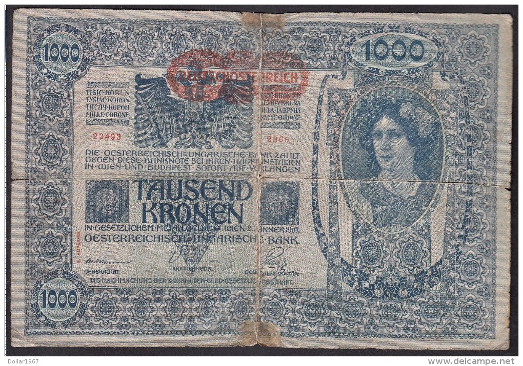 1000 KRONEN * 2-1- 1902 * Deutschösterreich BILLET CIRCULE* NR : 23493-2865 - Austria