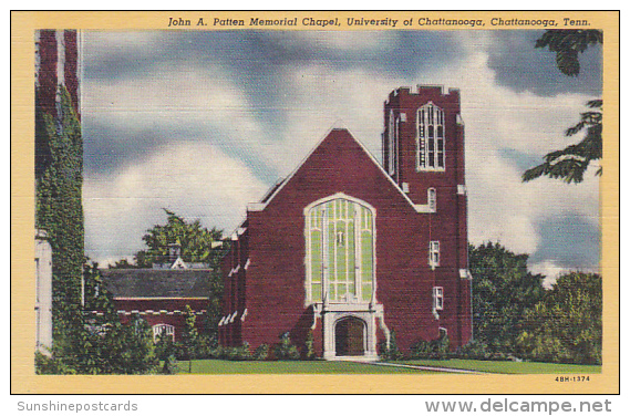 John A Patten Memorial Chapel University Of Chattannooga Chattanooga Tennessee Curteich - Chattanooga