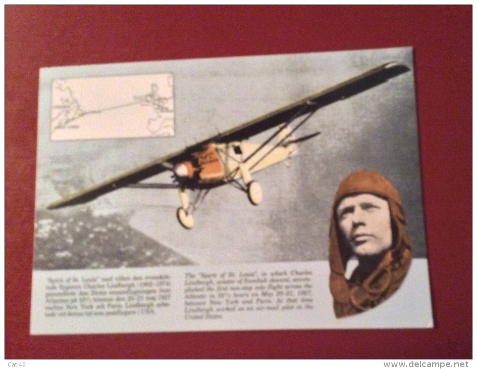 Charles Lindbergh - Spirit Of St.Louis - CARTOLINA POSTALE DELLA SVEZIA COMMEMORATIVA DELLA I TRASVOLATA OCEANICA - 1946-....: Moderne