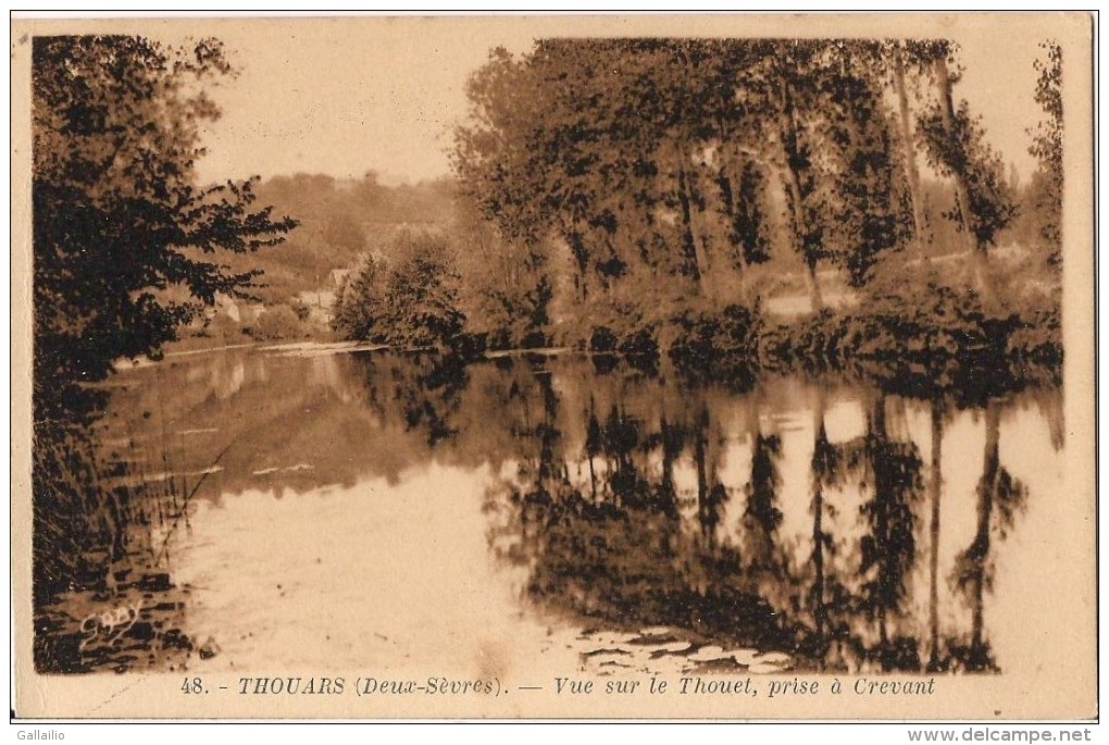 THOUARS  VUE SUR LE THOUET PRISE A CREVANT  CPA NO 48 - Thouars