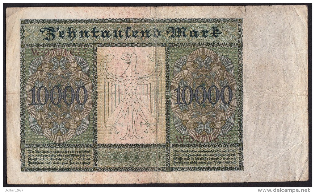 Reichsbanknote Während Der Inflationszeit V.19-1- 1922 -NR W . 0771677 - 10000 Mark