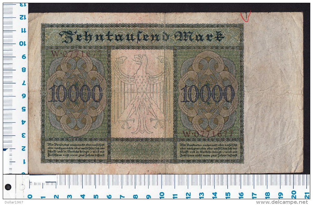 Reichsbanknote Während Der Inflationszeit V.19-1- 1922 -NR W . 0771677 - 10000 Mark