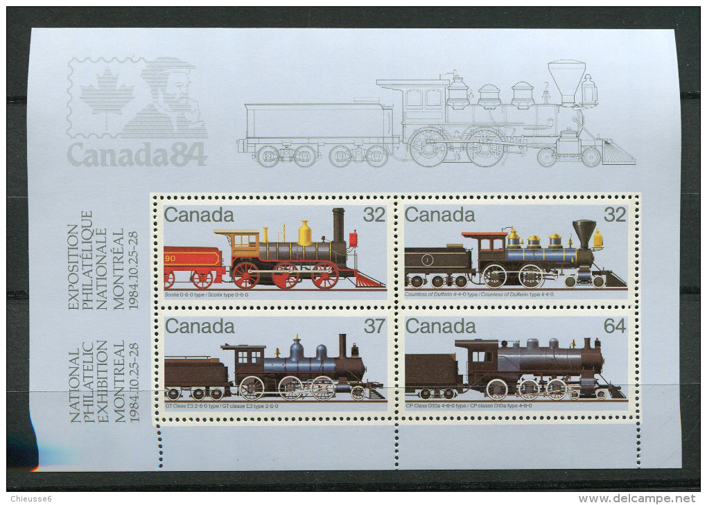 Canada **    Bloc N° 4 -  "Canada 84"     Locomotives Anciennes - - Blocks & Sheetlets