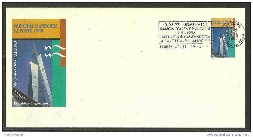 ANDORRA- 10.05.97 - HOMENATGE RAMON D´ARENY PLANDOLIT  1915-1996   (B.S-2) - Entiers Postaux & Prêts-à-poster