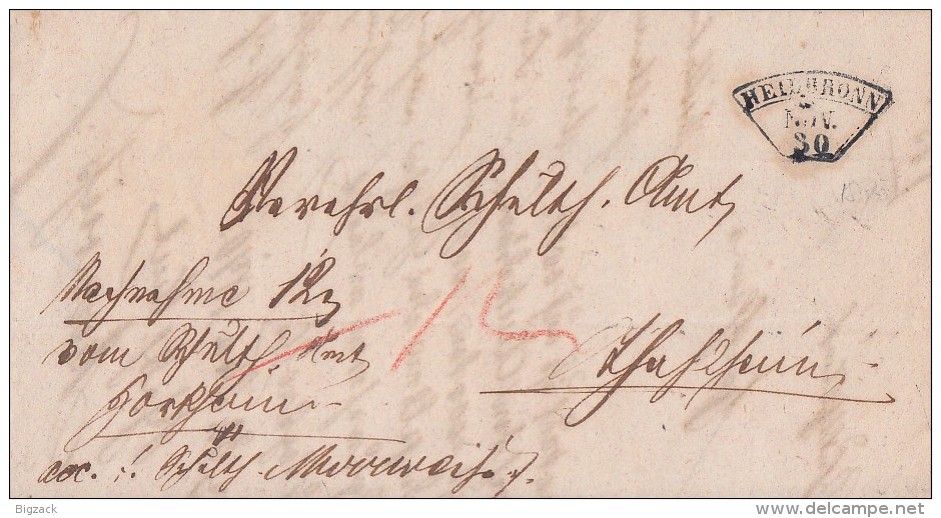 Württemberg Brief Fächerstempel Heilbronn 30.11.1870 - Sonstige & Ohne Zuordnung