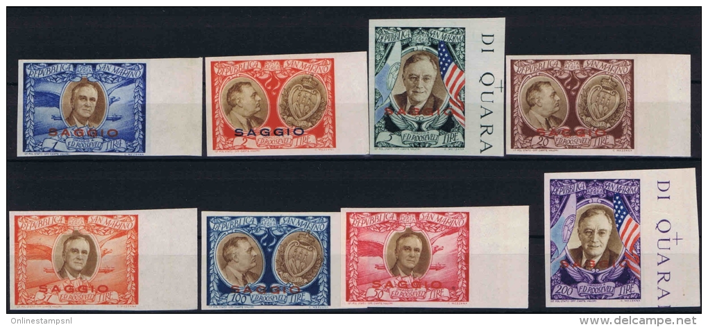 San Marino:  Sa. A61 - A 68 , SAGGIO Surchage 1947 - Unused Stamps