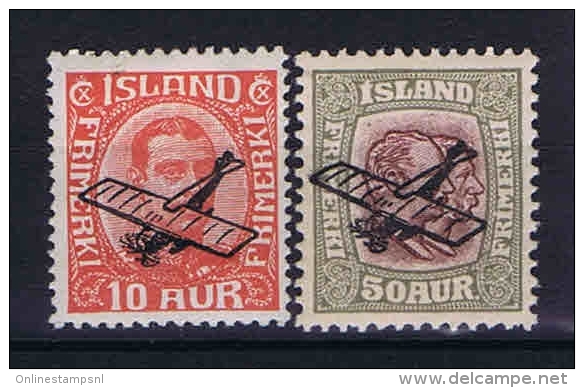 Iceland 1928, Mi Nr 122-123 MH/*  Very Light Hinged - Luchtpost