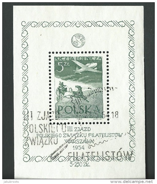 1954.THIRD POLISH PHILATELIC CONGRESS MIN.SHEET. BLOCK 13. EXHIBITION CANCL. - Nuevos