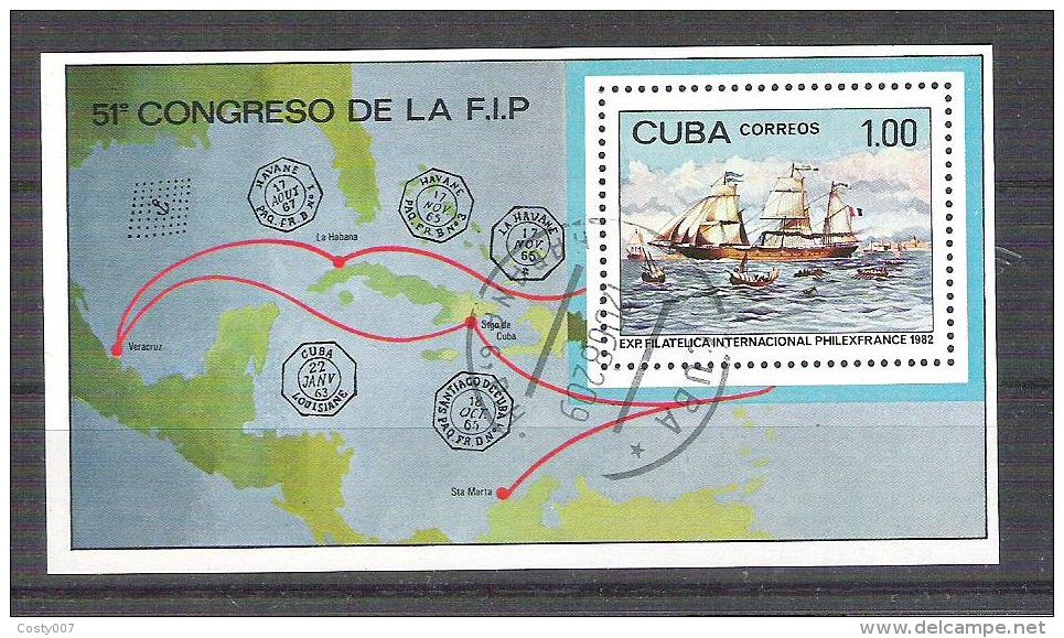 Cuba 1982 Ships, Perf. Sheet, Used AA.012 - Oblitérés