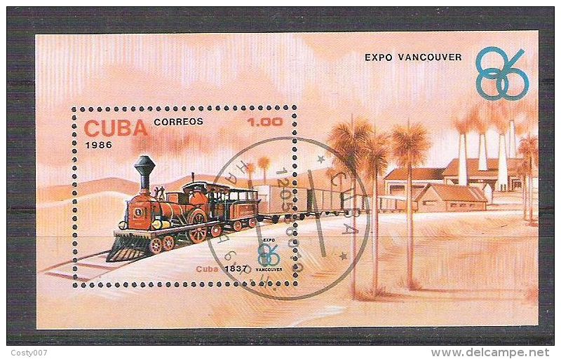 Cuba 1986 Trains, UPU, Perf. Sheet, Used AA.026 - Oblitérés