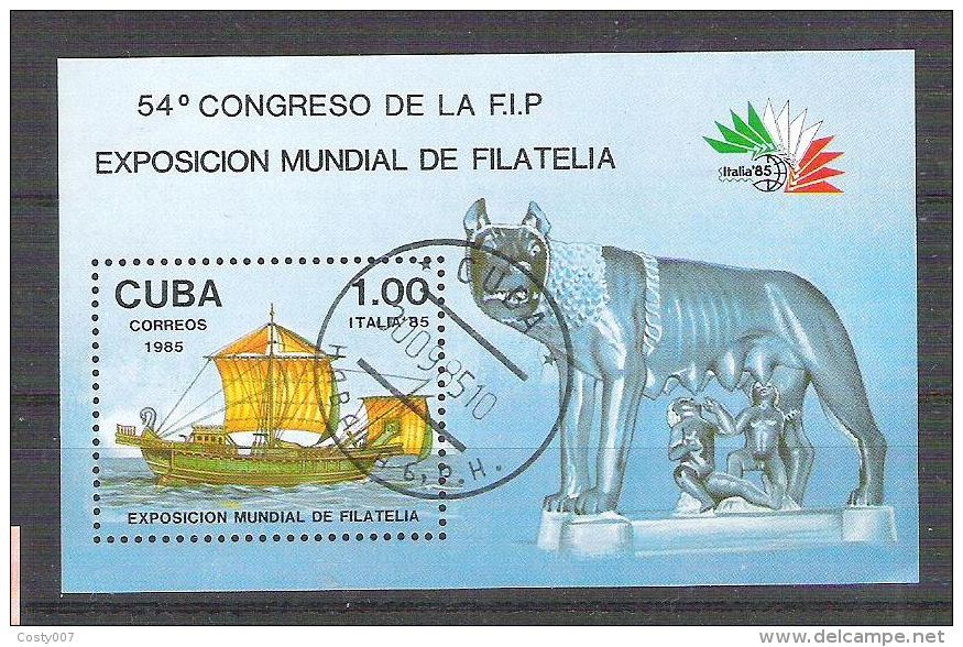Cuba 1985 Ships, UPU, Perf. Sheet, Used AA.025 - Oblitérés