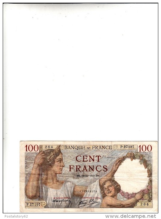 100 Francs 1941 - 100 F 1939-1942 ''Sully''