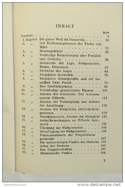 Egmont Colerus "Vom Punkt Zur Vierten Dimension" Geometrie Für Jedermann, Von 1940 - Technical