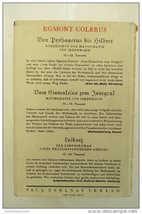 Egmont Colerus "Vom Punkt Zur Vierten Dimension" Geometrie Für Jedermann, Von 1940 - Técnico