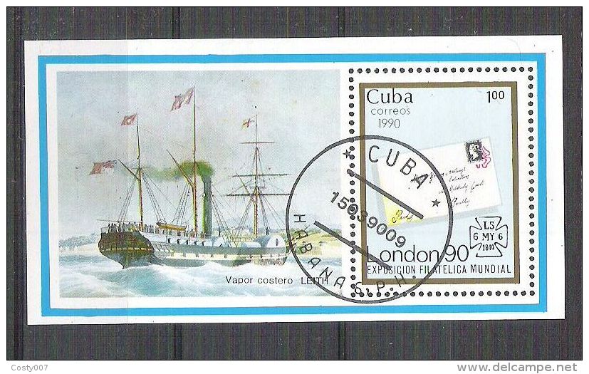Cuba 1990 Ships, UPU, Perf. Sheet, Used AA.038 - Oblitérés