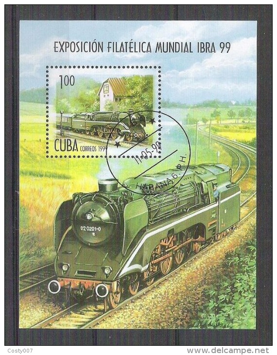 Cuba 1999 Trains, UPU, Perf. Sheet, Used AA.057 - Usati