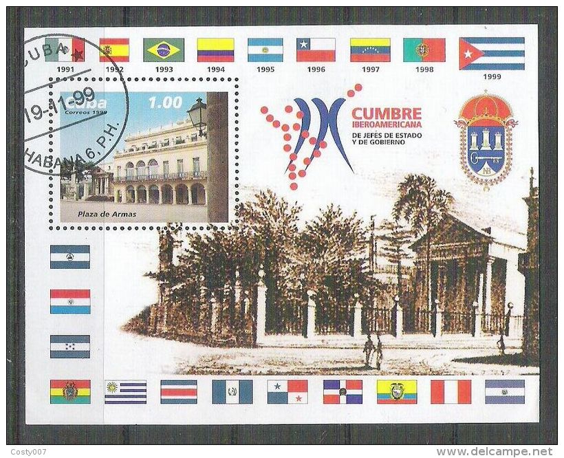 Cuba 1999 UPU, Perf. Sheet, Used AA.059 - Oblitérés