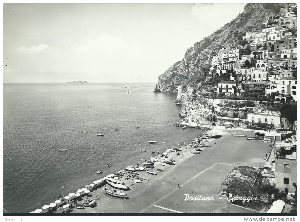 POSITANO- SPIAGGIA - 1959 - VIAGGIATA- ANIMATA - Otros & Sin Clasificación