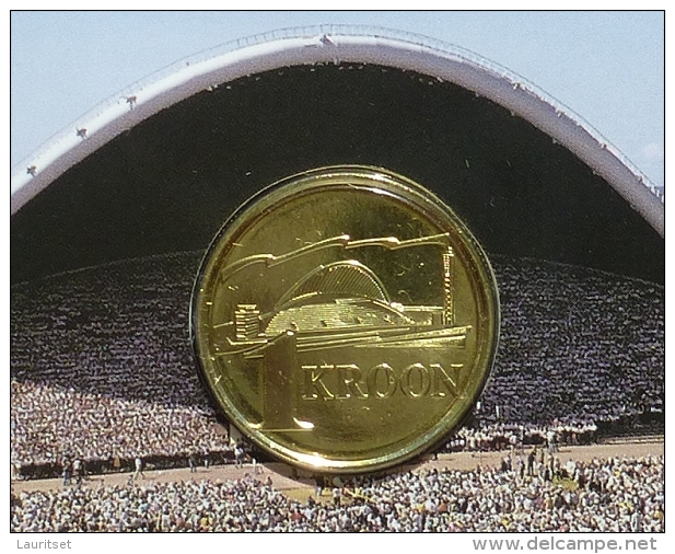 ESTLAND ESTONIA Estonie 1999 - 1 Kroon Special Coin Singing Festival Sängefest In Original Holder - Estonia