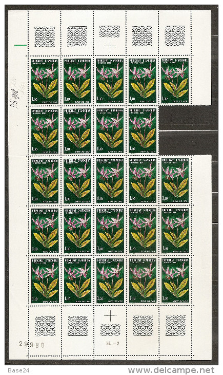 1980 Andorra Francese Andorre FIORI - FLOWERS (286) 24 Serie In Blocco MNH** - Altri & Non Classificati