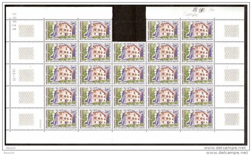 1980 Andorra Francese Andorre CASA DE LA VALL 24 Serie (289) In Blocco MNH** - Nuovi