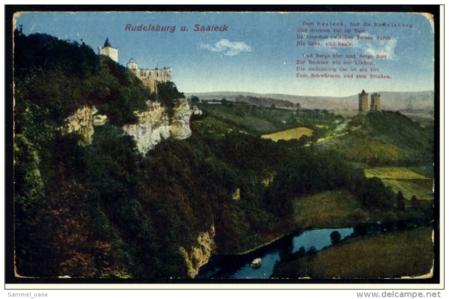 Rudelsburg Und Ruine Saaleck A. D. Saale  -  Ansichtskarte Ca.1929    (3415) - Bad Koesen