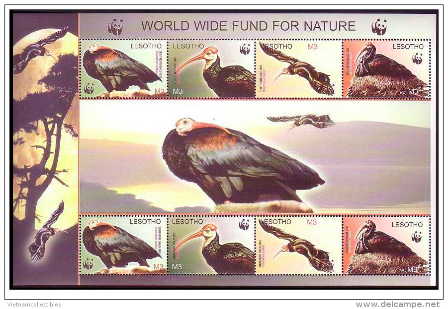 (WWF-340) W.W.F Lesotho Bird MNH Sheetlet With Bird Flying In Left Direction 2004 - Unused Stamps