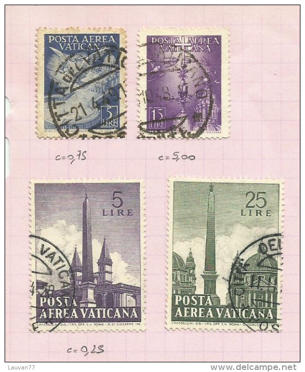 Vatican Poste Aérienne N°11, 12, 35, 38 Côte 1.45 Euros - Aéreo
