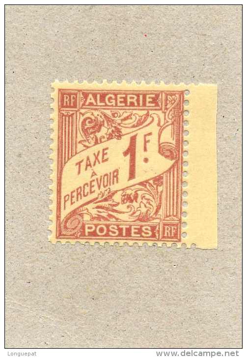 ALGERIE : Timbre Taxe Type Duval De France, Dentelée  14 X 131/2 - - Portomarken