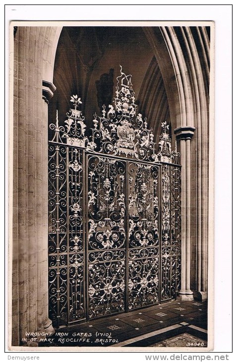 21806 ( 2 Scans ) Wrought Iron Gates In  St Mary Redcliffe Bristol - Bristol