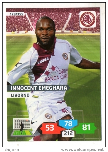 FIGURINA TRADING CARD PANINI ADRENALYN XL 2013-2014 . LIVORNO - INNOCENT EMEGHARA - Edizione Italiana