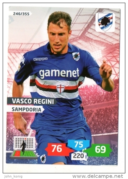 FIGURINA TRADING CARD PANINI ADRENALYN XL 2013-2014 - SAMPDORIA - VASCO REGINI - Edizione Italiana