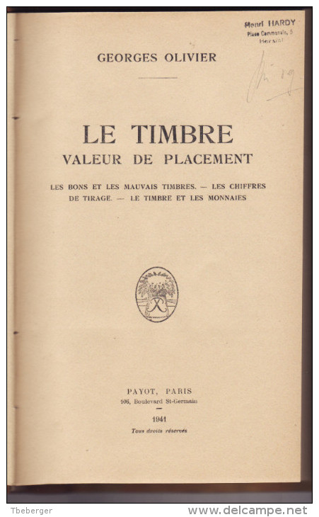 France Olivier Le Timbre Valeur De Replacement. Les Bons Et Les Mauvais Timbres. Les Chiffres De Tirage. 1941 - Philatélie Et Histoire Postale