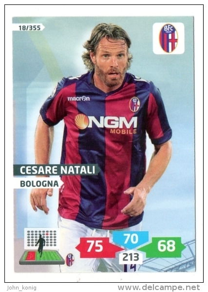 FIGURINA TRADING CARD PANINI ADRENALYN XL 2013-2014 - BOLOGNA - CESARE NATALI - Edizione Italiana