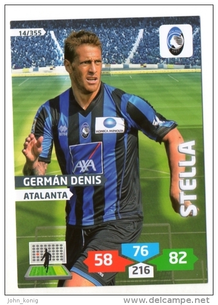 FIGURINA TRADING CARD PANINI ADRENALYN XL 2013-2014 - ATALANTA - GERMAN DENIS - Edizione Italiana