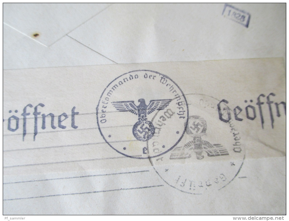 Schweiz 1941 Nr. 376 Einfachfrankatur. Zensurpost. Geöffnet Vom Oberkommando Der Wehrmacht - Lettres & Documents