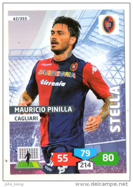 FIGURINA TRADING CARD PANINI ADRENALYN XL 2013-2014 - CAGLIARI - MAURICIO PINILLA - Edizione Italiana